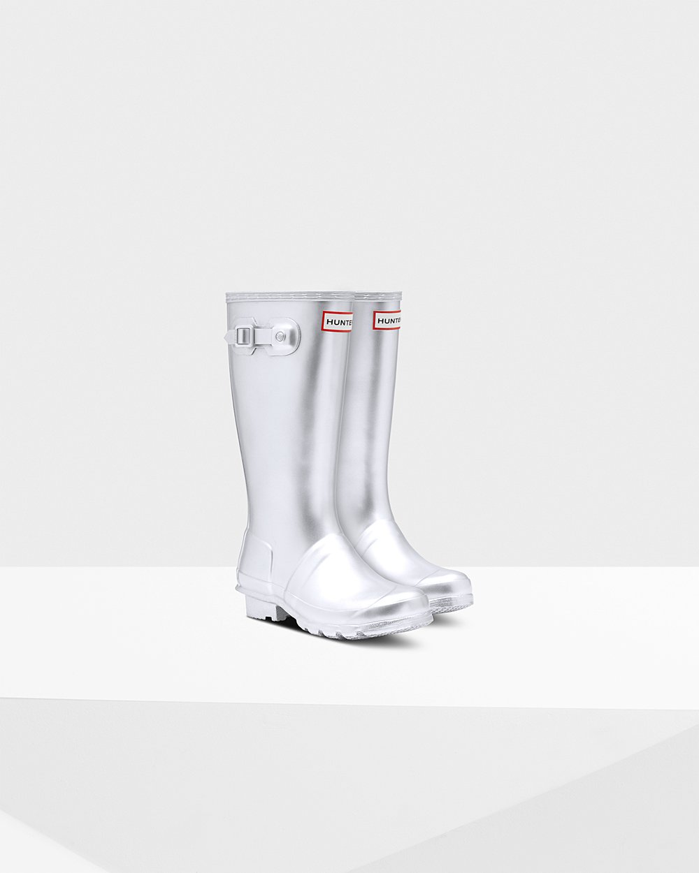 Kids Hunter Original Big Metallic | Rain Boots Silver | NZ-9183-ZQKM